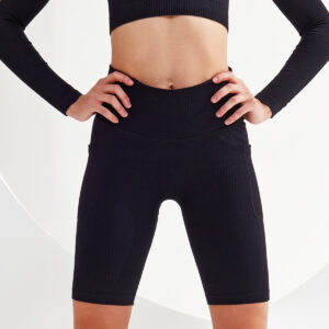 Women’s TriDri® ribbed seamless '3D Fit' cycle shorts