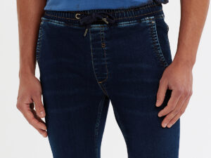 Men’s denim drawstring shorts