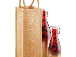 Shimmer jute bottle bag