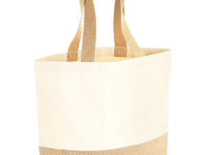 Jute base canvas tote