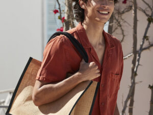 Natural starched jute classic shopper