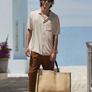 Natural starched jute market shopper