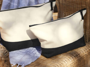 Dipped base canvas accessory bag